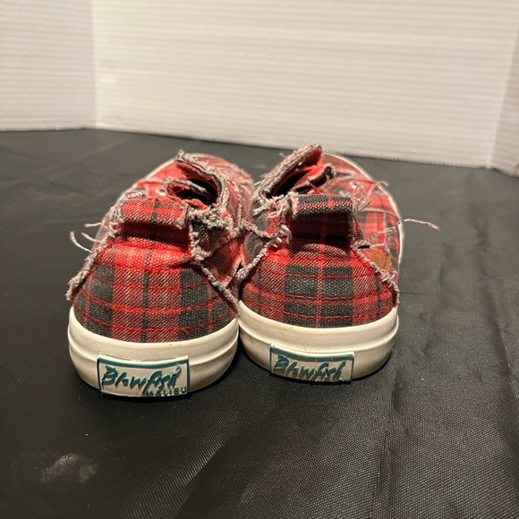 Blowfish Malibu Red Plaid woman’s size 9 flat shoes - Picture 4 of 9